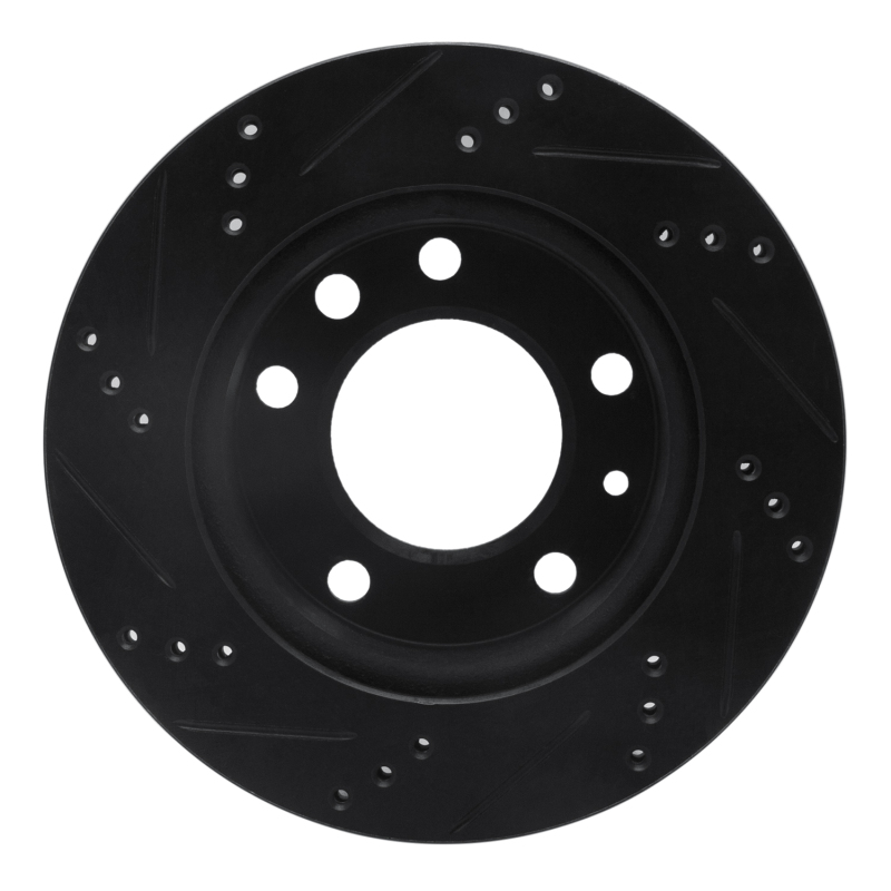 Dodge Sprinter 3500 Brake Rotor (1) - Front Left - R1 Concepts - Drilled & Slotted - Black - `02-`06